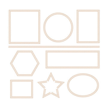 Simple geometric rope frames. Vector illustration.