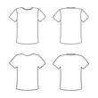 T-shirts template mockup set in vector format