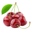 Pile of sweet cherries cut out