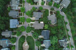 birds eye perspective of upscale suburb in the piedmont region of North Carolina