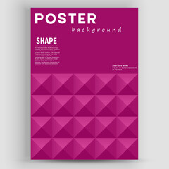 Poster - Business presentation vector A4 vertical orientation front page mock up. Tile geometric elements backdrop vertical cover design.