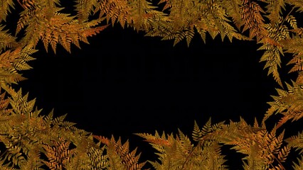 Wall Mural - Autumn Forest Fern - Windy Yellow Leaves - Screen Frame - Transparent Loop