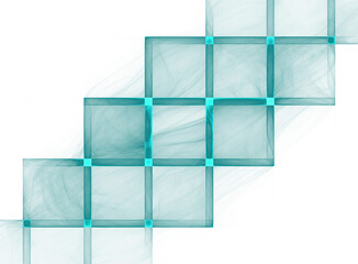 Aufkleber - Abstract glowing textured fractal grid for black background. Raster graphics