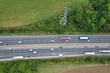 Aerial View of British Motorways With Traffic