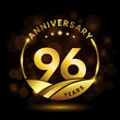 96 years anniversary, Anniversary celebration logo design. vector template illustration