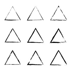 Leinwandbilder - grunge triangle in hand drawn style. Brush triangles. Vector illustration. stock image. 