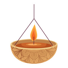 Poster - wooden diwali lantern hanging