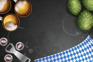 Wall Mural - realistic oktoberfest background vector design illustration