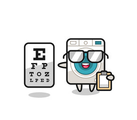 Sticker - Illustration of washing machine mascot as an ophthalmology