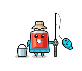 Poster - Mascot character of toothpaste as a fisherman