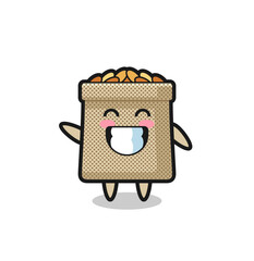 Poster - wheat sack cartoon character doing wave hand gesture