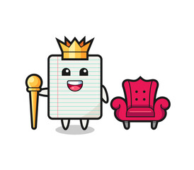 Wall Mural - Mascot cartoon of paper as a king