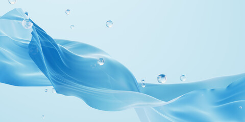 Poster - Flowing cloth background, 3d rendering.