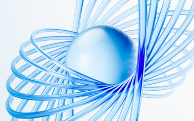 Poster - transparent glass with gradient colors, 3d rendering.