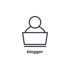 Fototapete - Vector sign of blogger symbol is isolated on a white background. icon color editable.