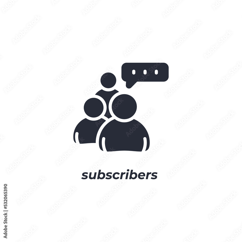 Vector sign of subscribers symbol is isolated on a white background. icon color editable.