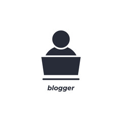 Fototapete - Vector sign of blogger symbol is isolated on a white background. icon color editable.