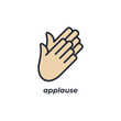 © muhamad - Vector sign of applause symbol is isolated on a white background. icon color editable.