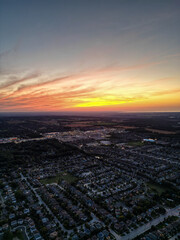 Wall Mural - Sunset Barrie Ontario Canada orange sky lake simcoe and houses in view 