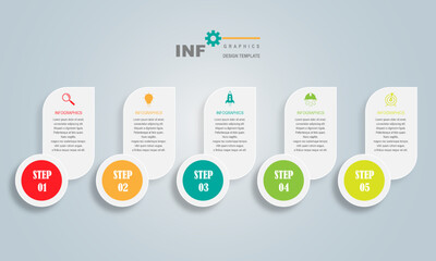 Poster - vector infographic design template with 5 option or steps.