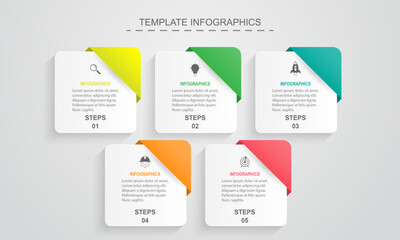 Poster - vector infographic design template with 5 option or steps.