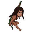 Tarzan chibi mascot logo design