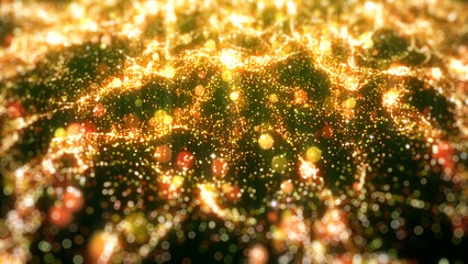 Wall Mural - gold particles wave elegant award background.