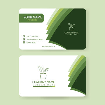 green color business card design template