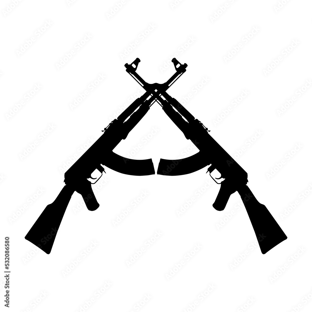 Ilustración de Stock Silhouette of the AK 47 Gun for Pictogram or ...