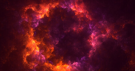 3D rendering abstract multicolor fractal light background
