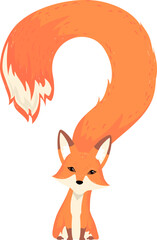 Wall Mural - Fox Question Mark Illustration