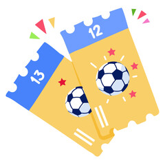 Sticker - An icon of football tickets flat design 