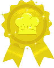 Canvas Print - Gold Ribbon Chef Award Illustration