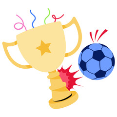 Poster - A soccer trophy flat sticker icon