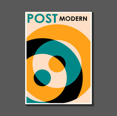 Wall Mural - Fashion. retro poster inspired by postmodern , Bauhaus. Useful for interior design, background, poster design, first page of the magazine, high-tech printing, cover.