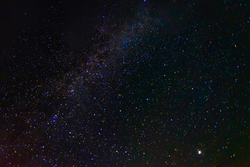 Wall Mural - starry multicolored night sky with a bright milky way and galaxies. Astrophotography with many stars and constellations