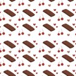 Cute seamless chocolate cake pattern design illustration for fabric printable