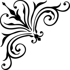 Wall Mural - vintage flourish corner or flower embellishment