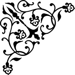 Wall Mural - vintage flourish corner, floral embellishment