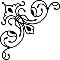 Wall Mural - frame border corner floral calligraphy adornment