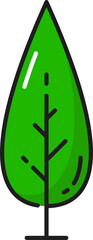 Poster - Green leaves on tree, spring summer outline plant