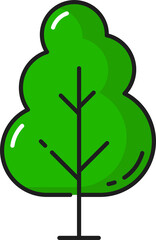 Poster - Green tree clean environment plant thin line icon
