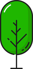 Poster - Green exotic tree, forest and garden outline decor