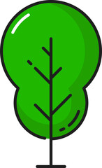 Poster - Spring summer forest tree garden plant linear icon