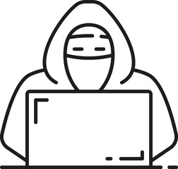 Aufkleber - Criminal stealing of personal info, hacker laptop