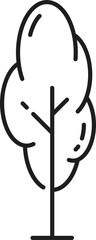 Sticker - Tree forest or garden plant isolate thin line icon