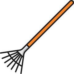 Sticker - Rake for cleaning leaves, farmer tool pitchfork