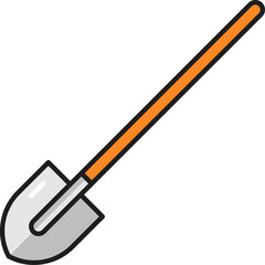 Sticker - Spade or shovel isolated gardening tool color icon