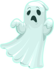 Wall Mural - Cartoon halloween ghost isolated spook character