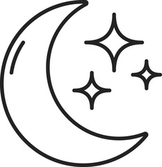 Poster - Moon with sparkles isolated clear night sky icon